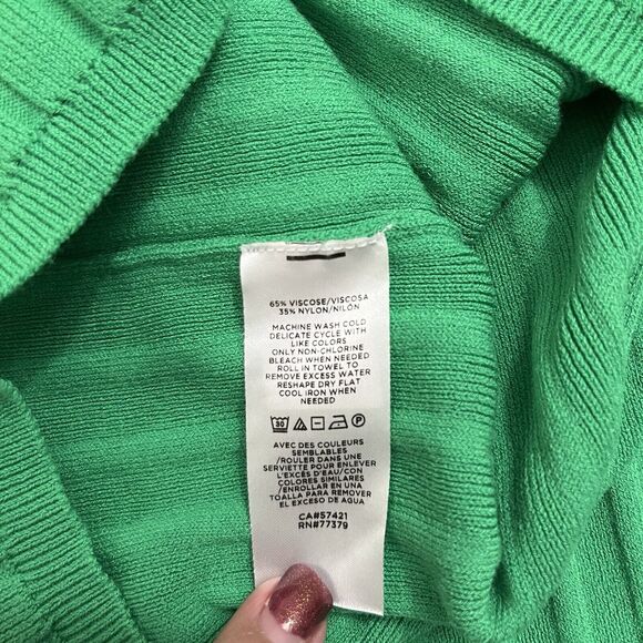 Ann Taylor Sleeveless Kelly Green Large Top Preowned - Picture 5 of 7